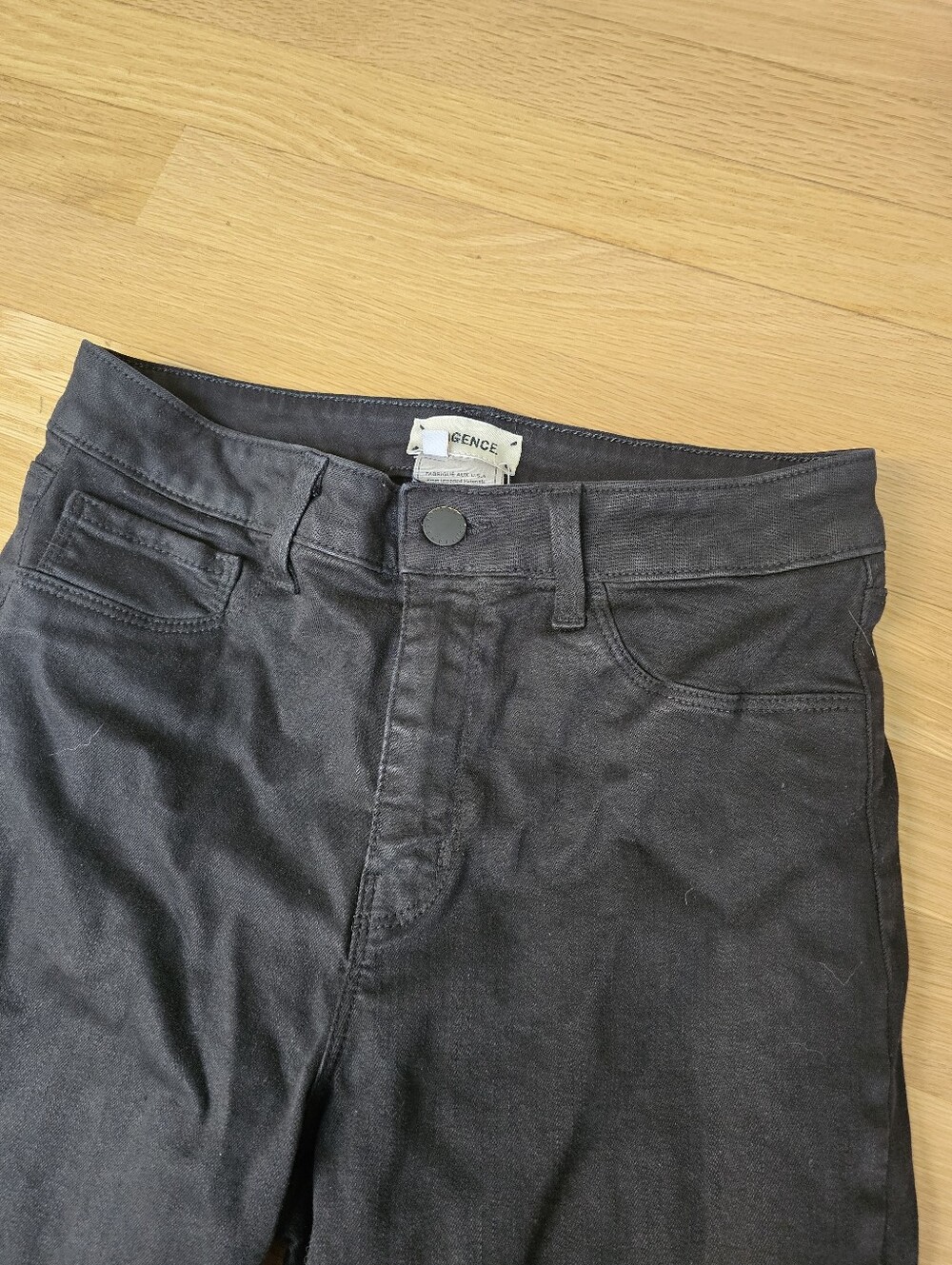 L'AGENCE Margot Black Foil Coated Skinny High Rise Jeans - Picture 4 of 9